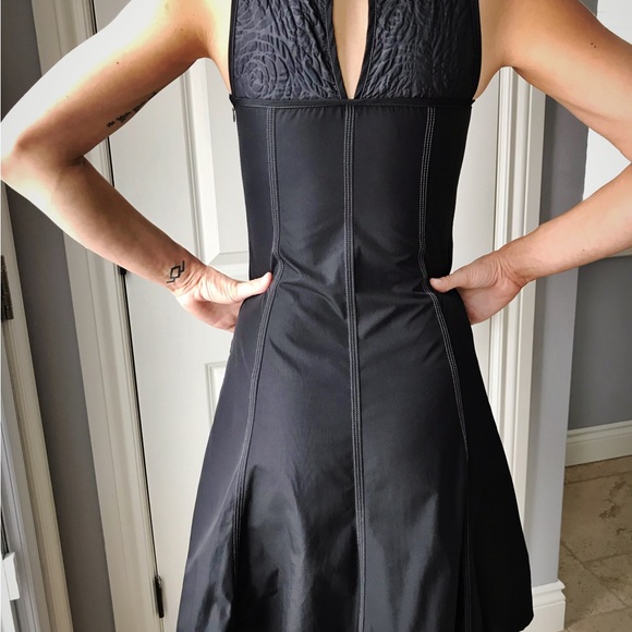 Black Rose embossed if (Individually Fashioned) Toronto designer A-line dress - Picture 11 of 11
